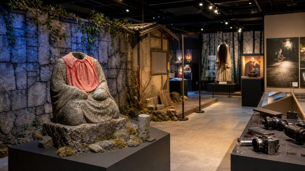 大阪『ホラーにふれる展』初日レポート　首なし地蔵を“見る・撮る・触る”映画美術