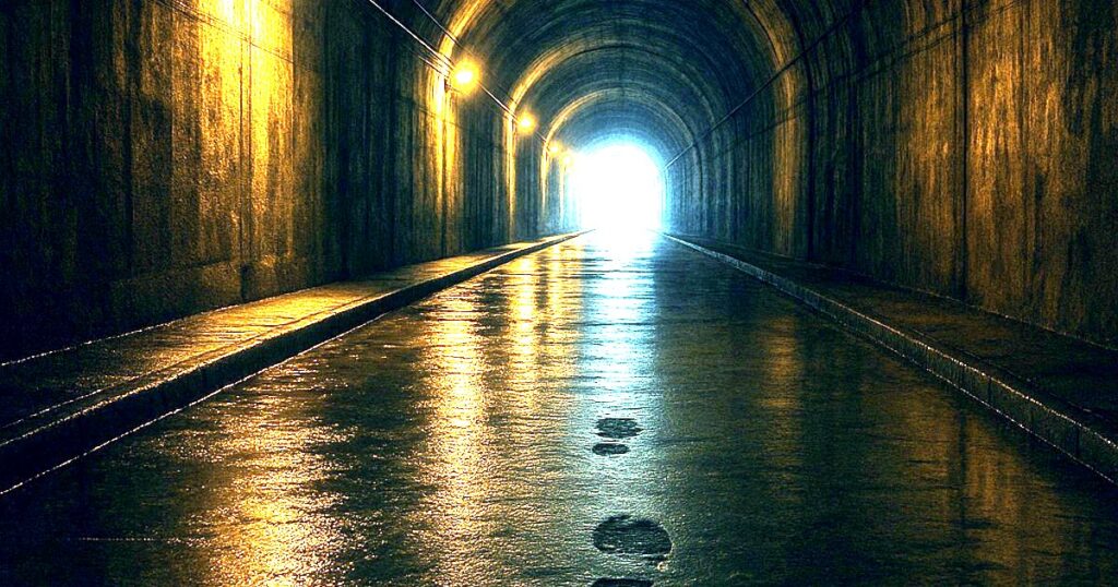 トンネルに残る都市伝説：逆再生のような足音