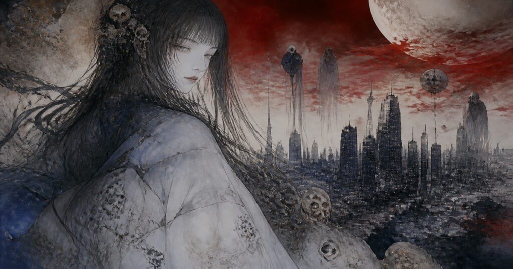 天野喜孝が描く『東京ホラー特区』　キービジュアルに潜む恐怖
