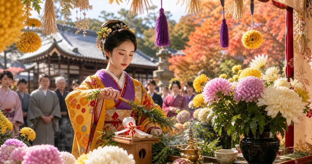 重陽の節句で菊が厄を払う　長寿祈願に残る呪術的な形